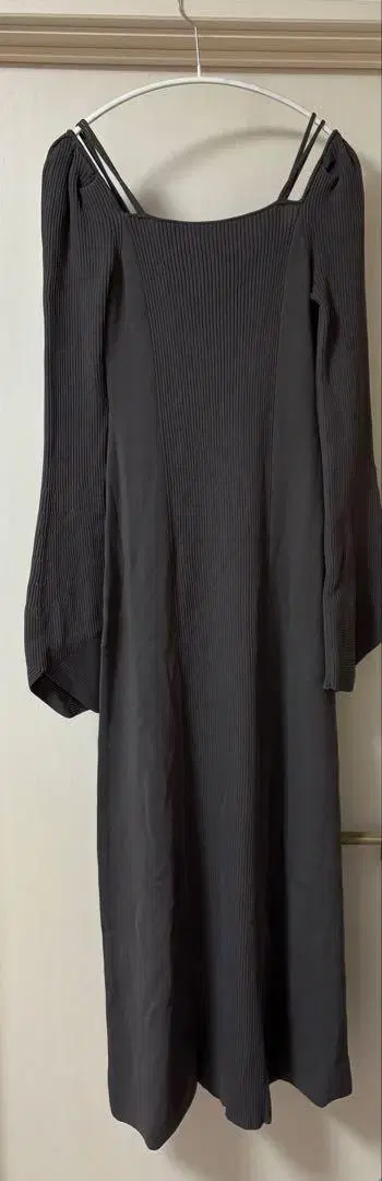 moussy 스퀘어 넥 롱 니트 드레스