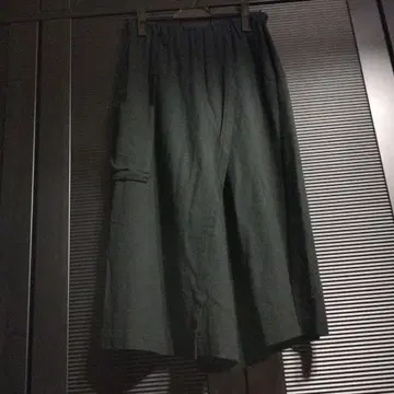 플랜테이션 가우초 팬츠 와이드 팬츠 블랙 울 혼방