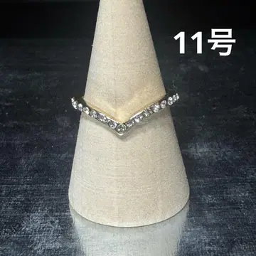 빈티지 패션 반지 골드 11호 V자 반지 스톤 반지
