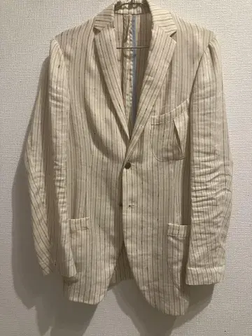 M's braque 아이보리 스트라이프 테일러드 자켓
