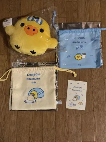 리락쿠마 쿠지 키이로이토리 4점 세트