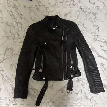 ZARA 블랙 가죽 라이더 자켓 XS