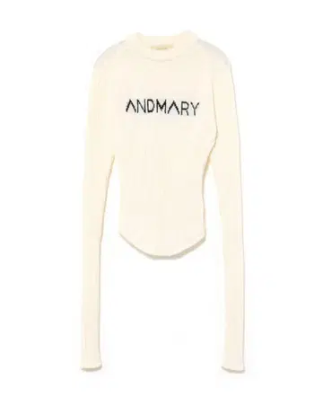 andmary Mary logo knit tops white