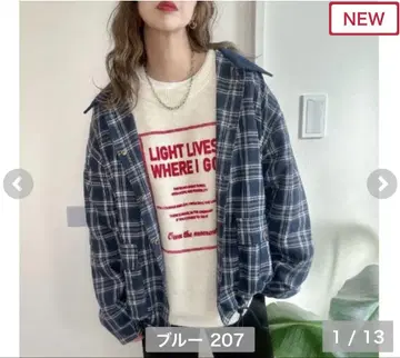 시마무라 non 콜라보 체크 아우터 블루 noooon