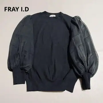 FRAY I.D 시어 슬리브 니트 블랙