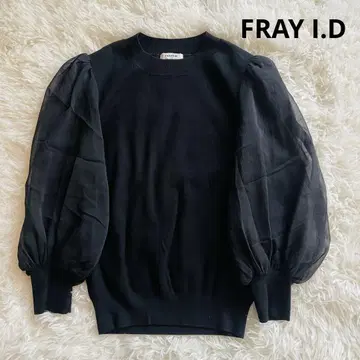 FRAY I.D 시어 슬리브 니트 블랙