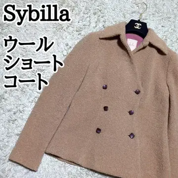 시빌라 울 P코트 숏코트 카멜 Sybilla