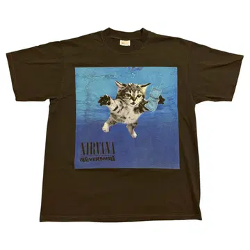 NIRVANA NEVERMIND 닐바나 티셔츠 고양이 디자인 XL