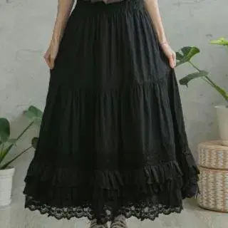 페치 스커트 먹색