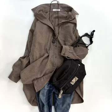 저널 스탠다드 레리움 워셔블 오버 사이즈 셔츠 브라운