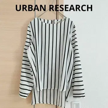 URBAN RESEARCH 어반 리서치 스트라이프 티셔츠 화이트