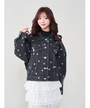 Darich 스프링 플라워 데님 자켓