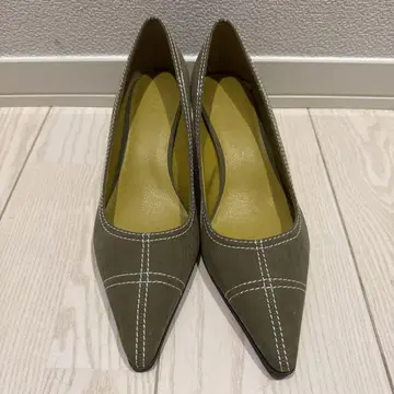 RANDA 올리브 그린 스틸레토 하이힐 25.0cm