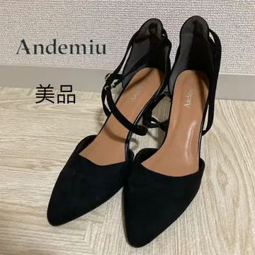 [새상품급] Audemiu 세트백 크로스 펌프스 블랙 L