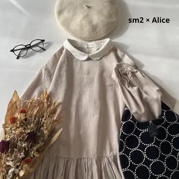 b1390* 사만사 모스모스 앨리스 콜라보 면린넨 클레릭 원피스