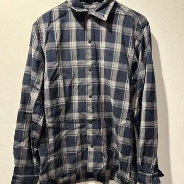 야마토미치 UNISEX S 네이비 그레이 체크 셔츠