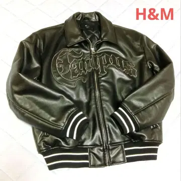 H&M 스타디움 자켓 자수 오버 사이즈 가죽 블루종 어워드 자켓