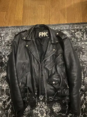 [ FMC ] 더블 라이더 자켓 천연 가죽 가죽 자켓 블랙