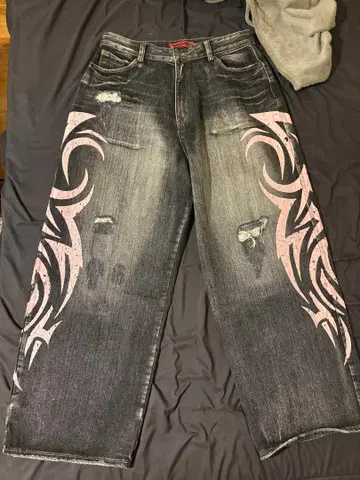 Jaded London 데님 배기 핑크