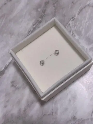 K10*서클 다이아 귀걸이*WG