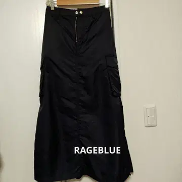 RAGEBLUE 블랙 롱 스커트 밀리터리