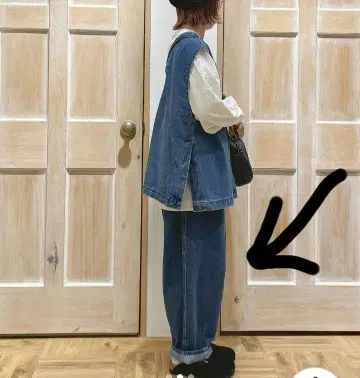 이지 데님 팬츠 밑단 턱 사만사 모스모스 하의