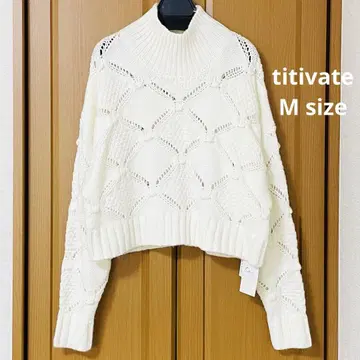 티티베이트 팝콘 니트 긴팔 아이보리 M 사이즈 새상품