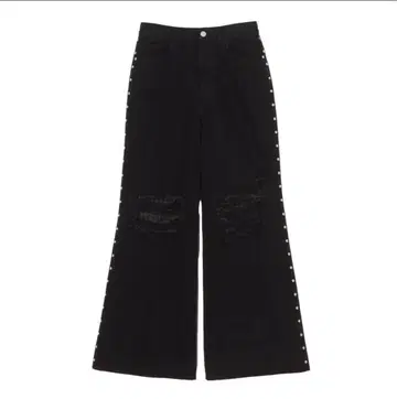 REPAIRED STUDDED BAGGY PANTS AFB BLACK