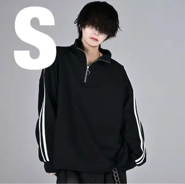 [ ADRER ] 헤비웨이트 링 하프 지퍼 롱 티셔츠 S 사이즈