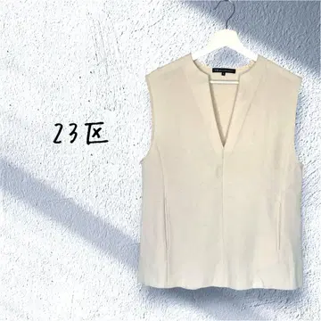 23(니쥬산쿠) 베이지 슬리브리스 베스트 32