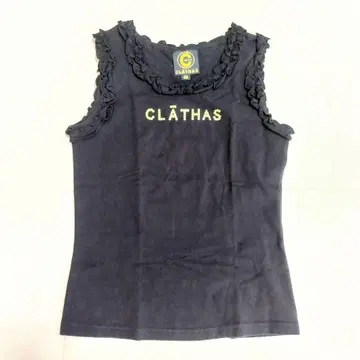 [CLATHAS] 프릴 슬리브리스 탱크탑 스터드 로고 상의