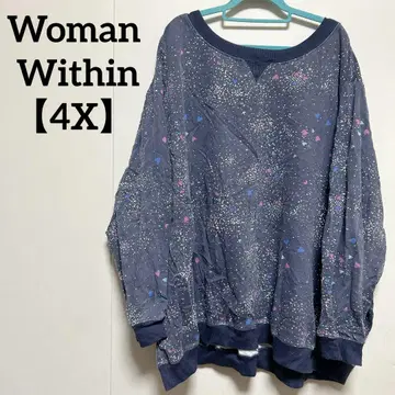 Woman Within [ 4X ] 네이비 하트 무늬 트레이닝복