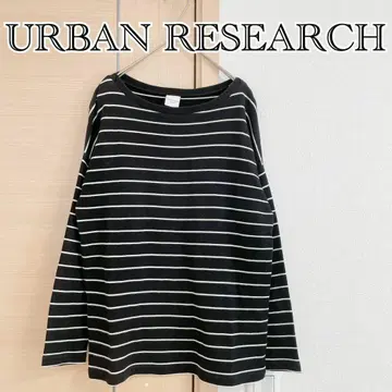 URBAN RESEARCH 어반 리서치 긴팔 컷소 보더 블랙
