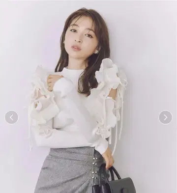 스나이델 플리츠 프릴 도킹 니트 풀오버 스나이델 스나계