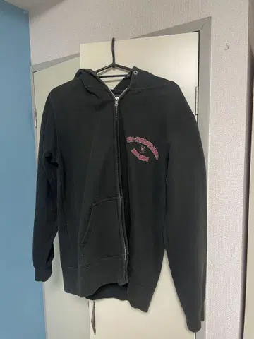 HI-STANDARD 블랙 후드티 M 풀 집업 로고 프린트