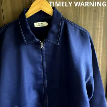 [오샤레] TIMELY WARNING 집업 숏 블루종
