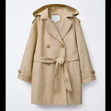 ZARA 자라 베이지 트렌치코트 후드 부착