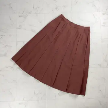 레리안 울 100% 플레어 스커트 브라운 사이즈 13*SC501