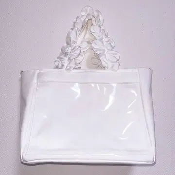 자카마트 A4 핸들 프릴 토트백 화이트