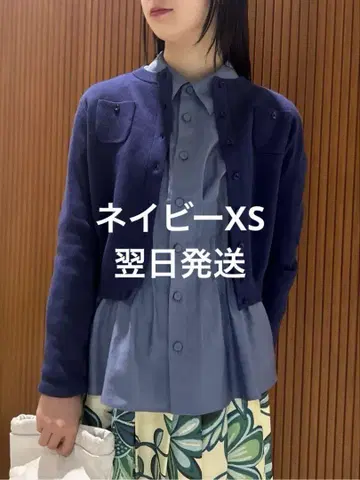 CABaN 코튼 캐시미어 크루넥 가디건 네이비