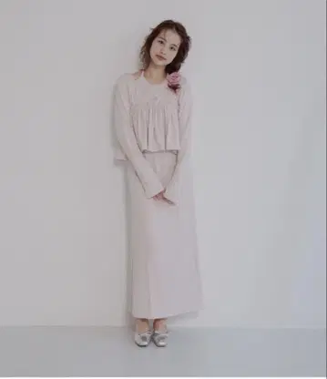 택 포함 새상품 [ JUMELLE ] 홀터 리브 원피스 롱 원피스