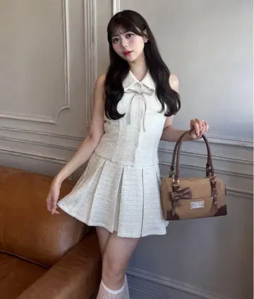 OLIVE des OLIVE 슬리브리스 셔츠 원피스 아이보리