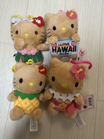 하와이 일광화상 헬로키티 봉제 인형 키링