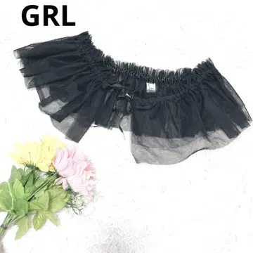 그레일 [ F ] 탈부착 카라 프릴 튤 리본 레이어드 걸리시