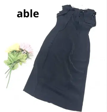 able [ S ] 롱 원피스 드레스 타이트 프릴 파티 관혼상제