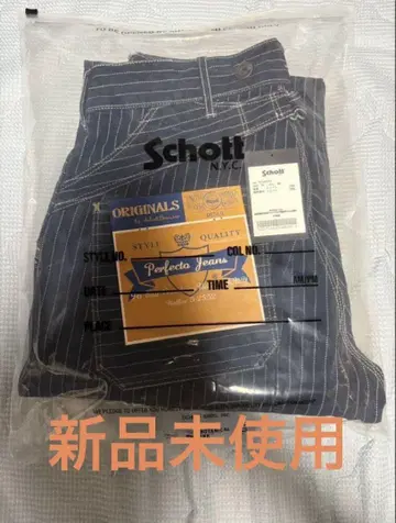 [ 미사용 새상품 ] Schott/샷 히코리 데님 팬츠 인디고 30