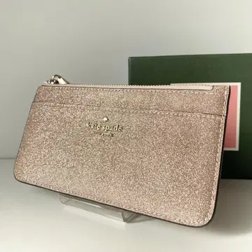 kate spade 프래그먼트 케이스 가죽 라메 샴페인 골드