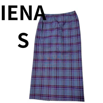IENA 체크 무늬 롱 스커트 그레이 계열 깔끔한