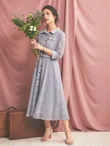 레이스 사파리 셔츠 원피스 Noela 노엘라