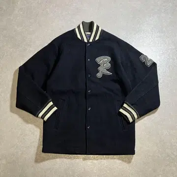 90s 00s archive 울 바시티 자켓 네이비